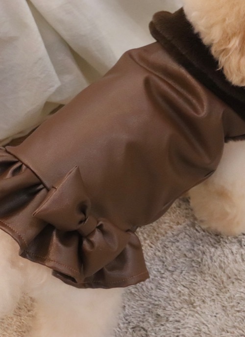 Fake leather fur dress